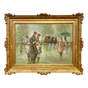 Tommaso PRINCIPE - Scène de rue avec Élégantes 