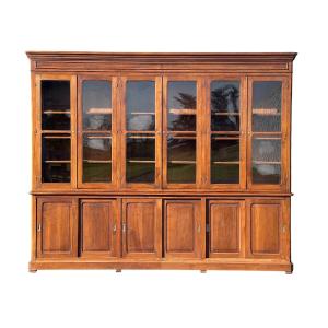 12-door Walnut Bookcase, 19th Century