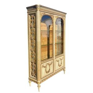Vitrine en Bois doré Style Louis XVI