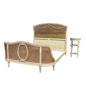 Lit et Chevet laqués Style Louis XV
