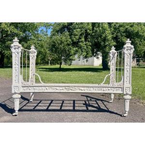 Petit Lit / Banquette En Fonte De Fer Style Louis XVI