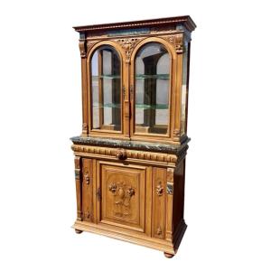 Display Cabinet - Carved Walnut Sideboard