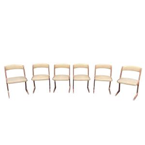 BAUMANN - Suite de 6 Chaises Kangourou