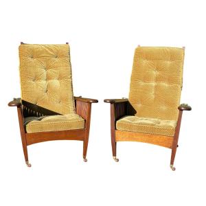 William Morris - Pair Of Mahogany Armchairs
