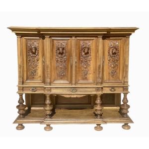 Jean-paul Mazaroz - Renaissance-style Walnut Sideboard 