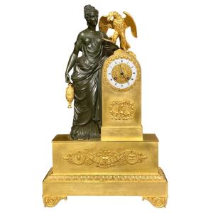 Empire-style Clock In Gilded Bronze