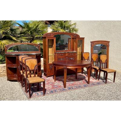 Art Nouveau Mahogany Dining Set 