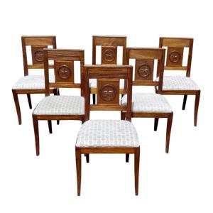 Suite Of 6 Directoire Mahogany Chairs