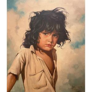 André DAVID - Portrait d’un Jeune Garçon Gitan