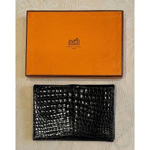 Hermès - Black Crocodile Wallet