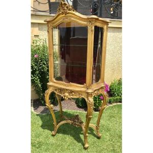 Showcase Golden Wood Napoleon III Louis XV Style