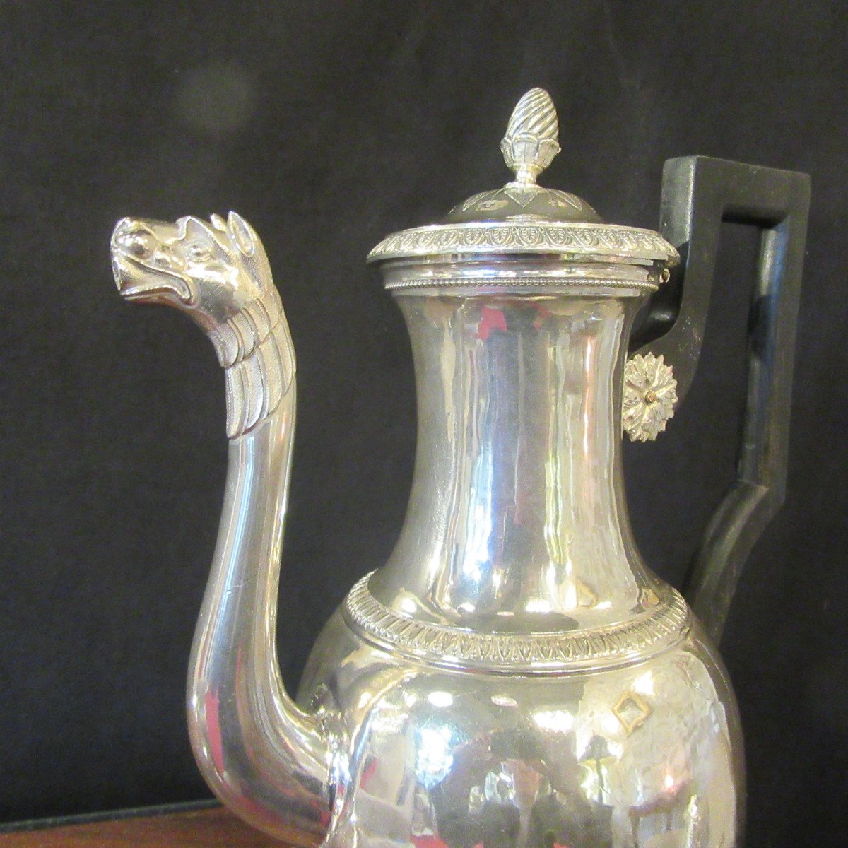 Cafetière Argent Massif Poinçon Coq 1er Tître (1798-1809)-photo-1