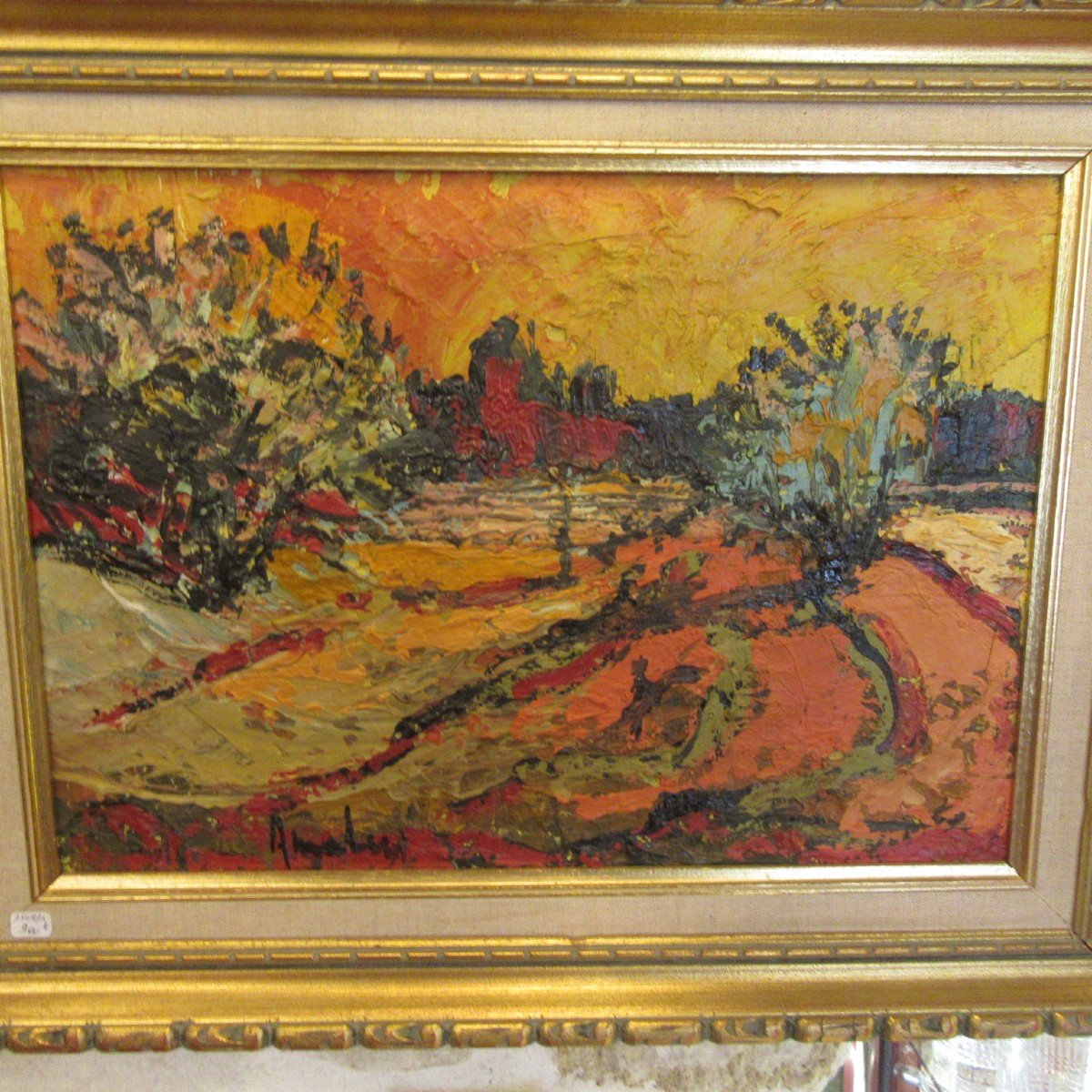 Louis Amalvy Tableau Huile Sur Toile - Paysage Méridional