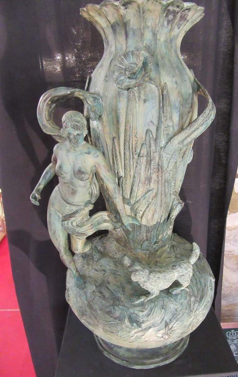 Bronze Vase Art Nouveau Period Louis Auguste Moreau (attributed) 