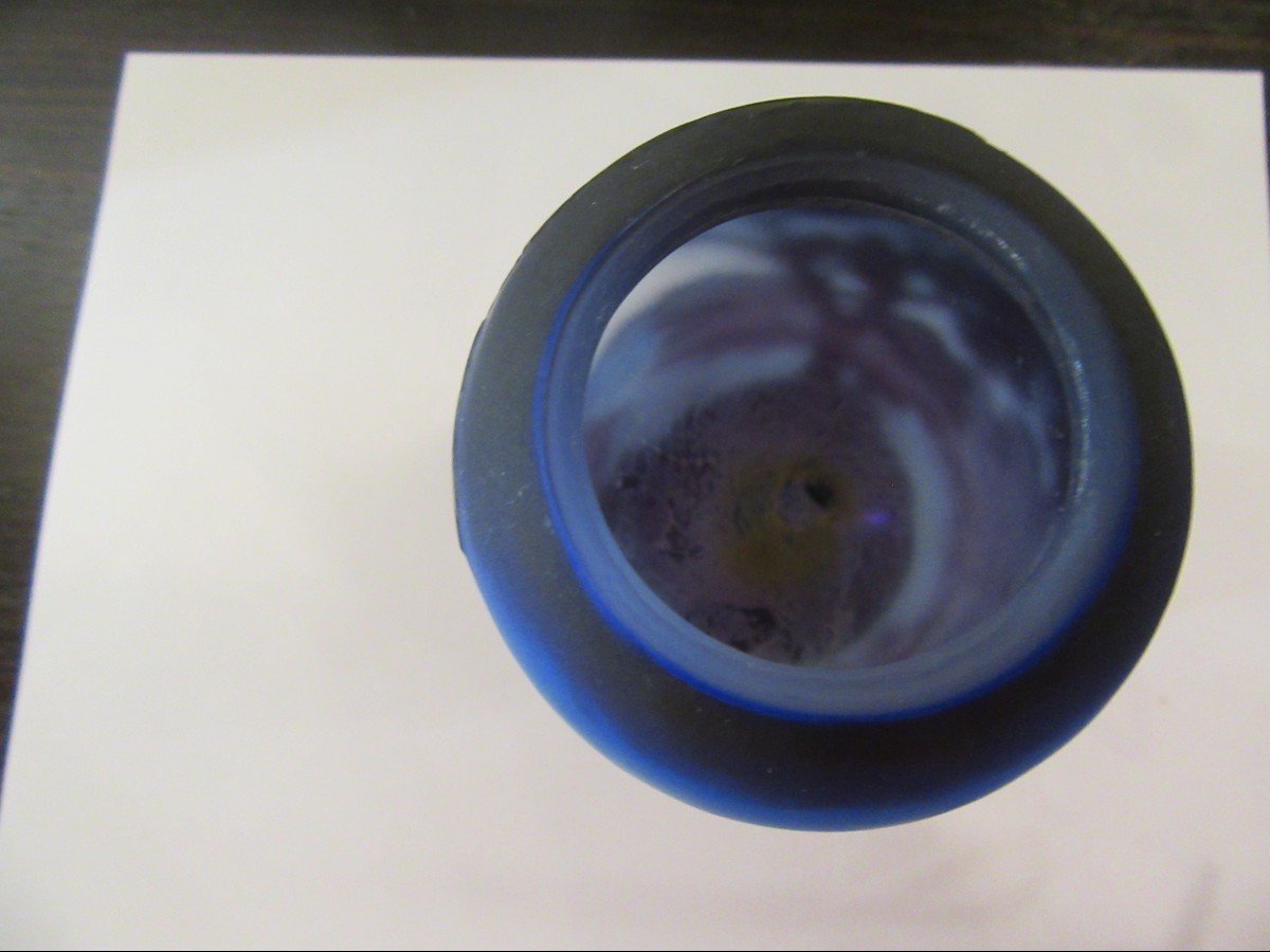 Gallé Rare Vase Bleu-photo-8