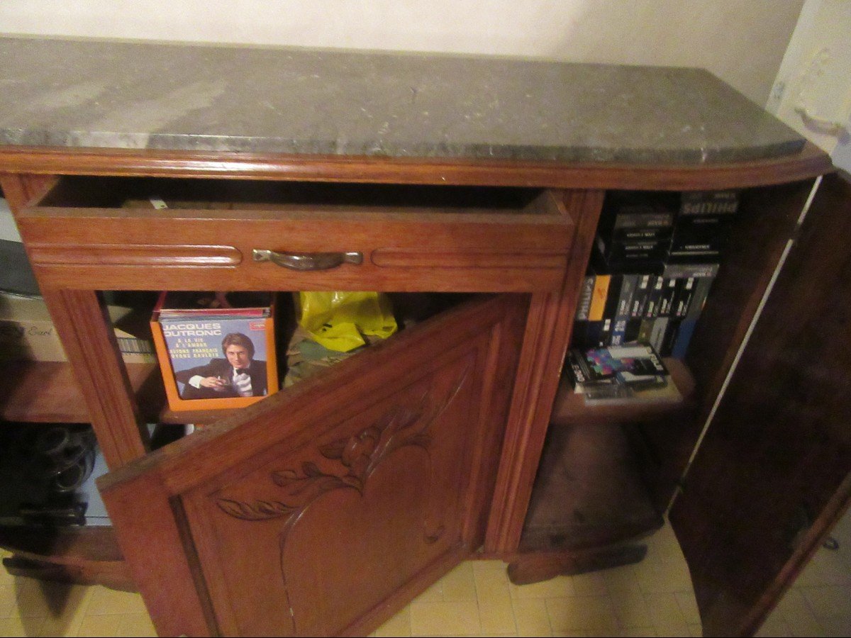 Buffet Ou Enfilade Art-déco Des Années 1930/40 En Chêne Massif-photo-5