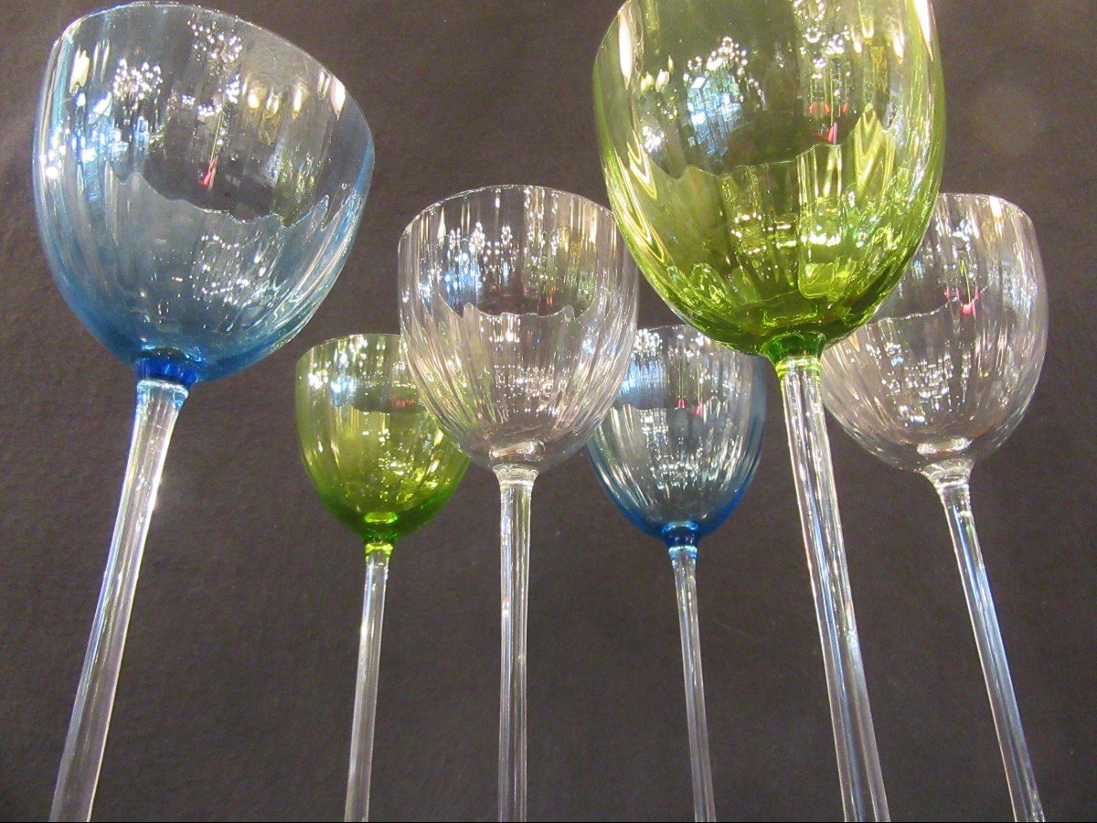 6 Baccarat Glasses Aquarelle Model Height 18.5cm-photo-2