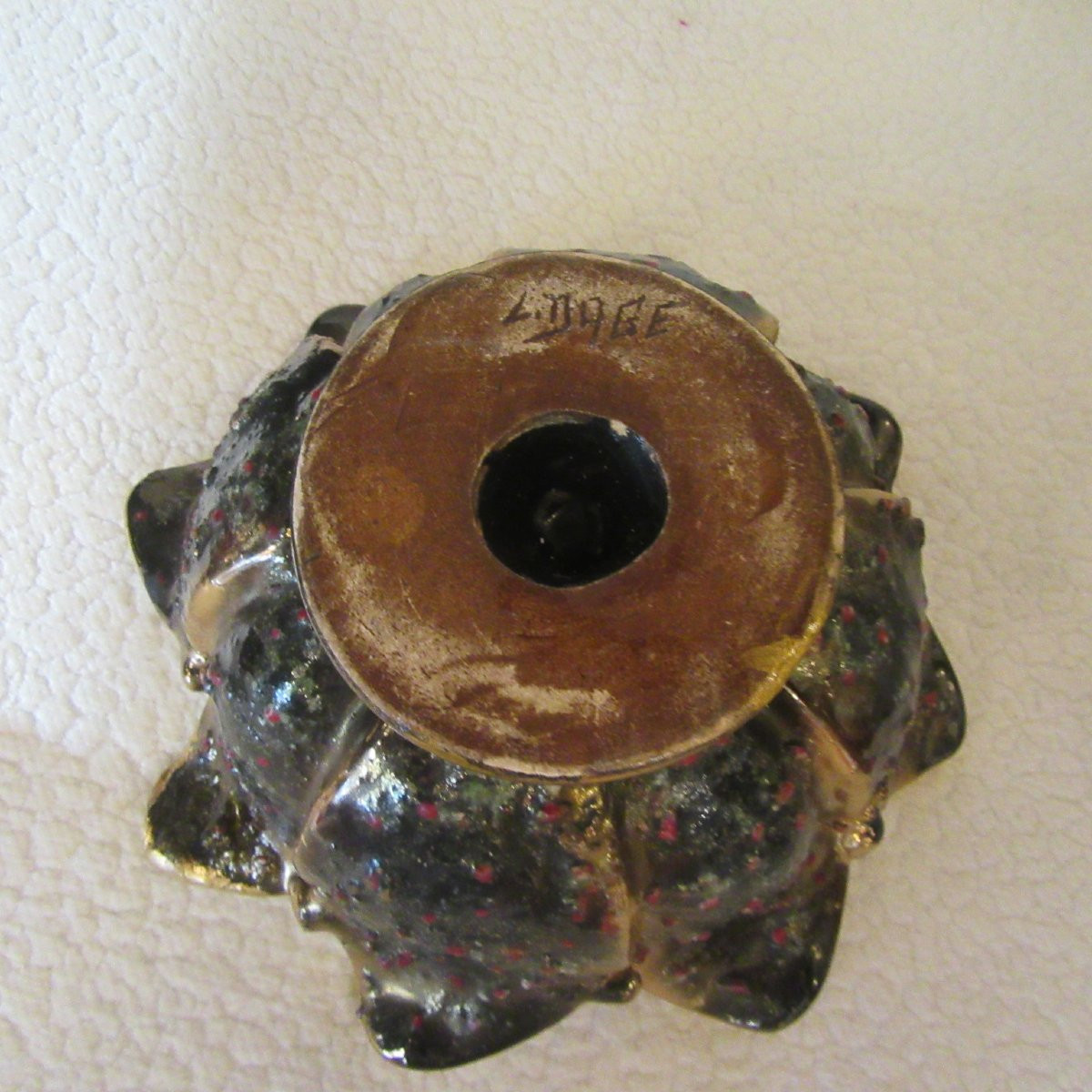 Louis Dage Ceramic Basket Vase Enhanced With Gold-photo-5