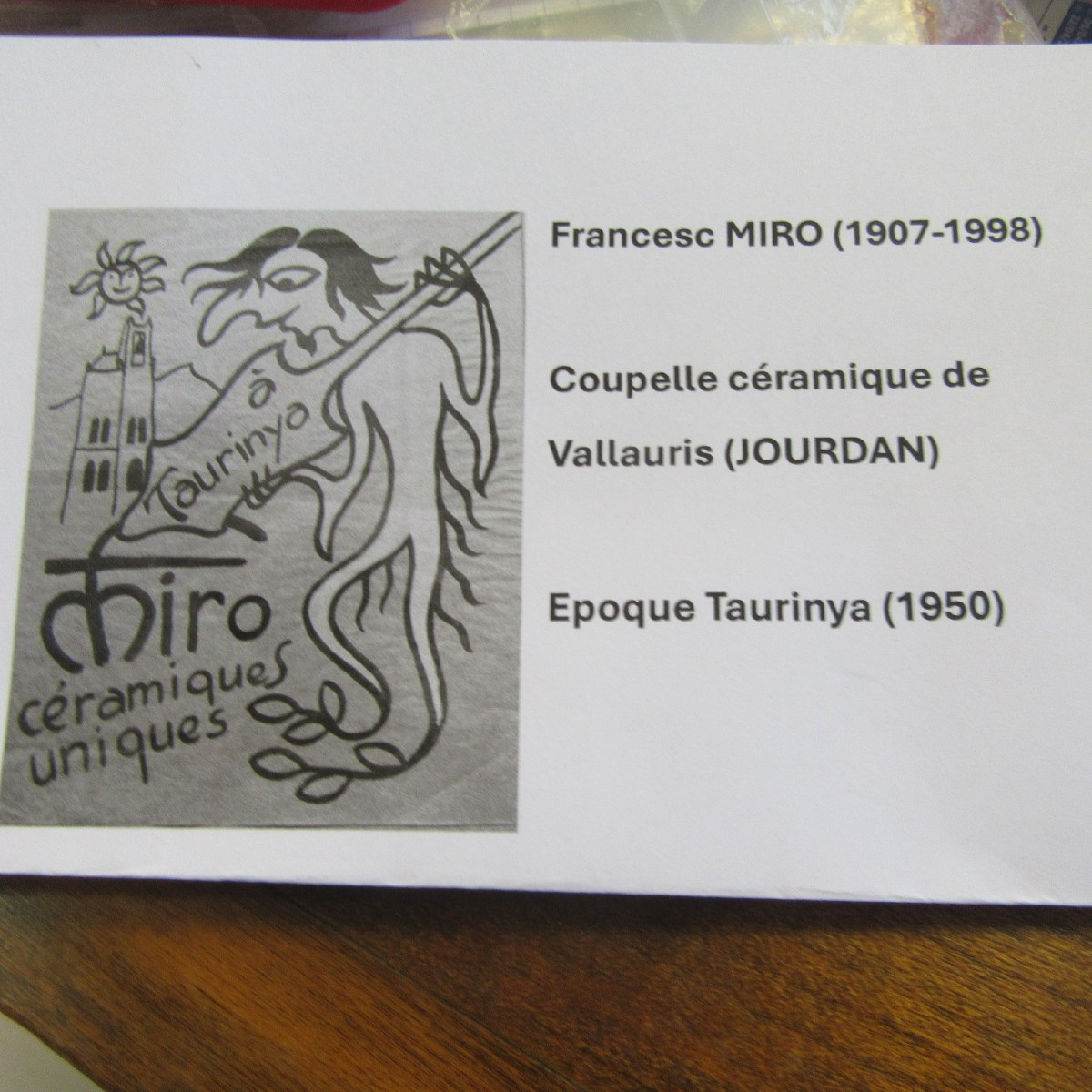 Francesc  MIRO Coupelle céramique de Vallauris Epoque Taurinya-photo-6