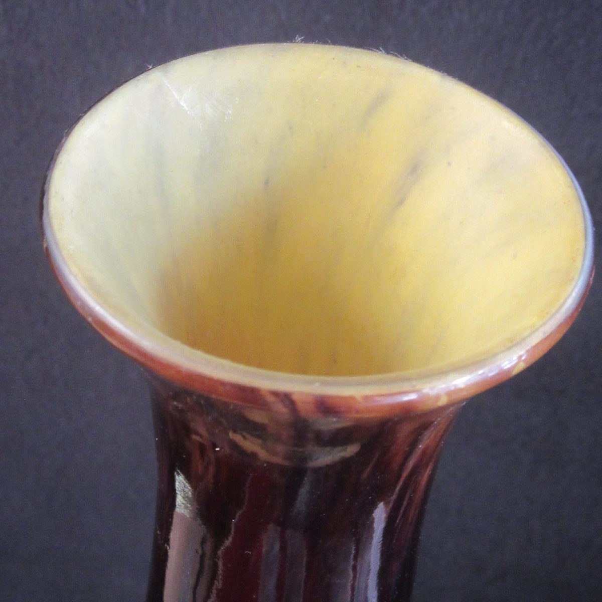Schneider - Le Verre Français  Grand vase balustre en verre doublé. Décor Art-Déco-photo-4