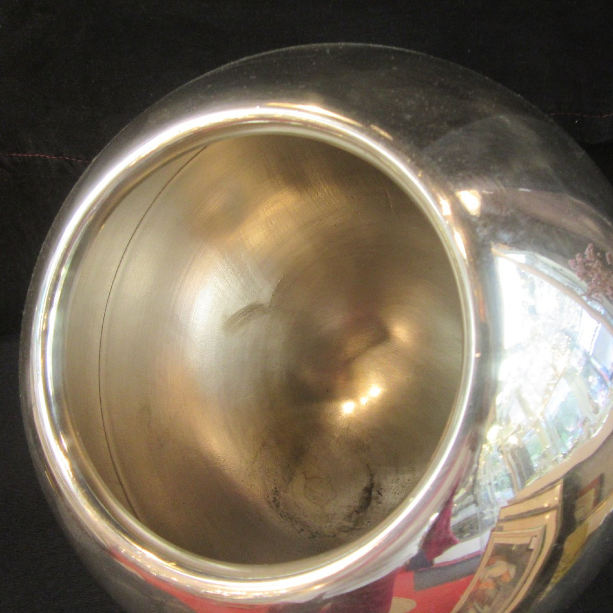 1 Champagne Bucket And 1 Ice Bucket In Silver Metal, Spoutnik Shape-photo-2