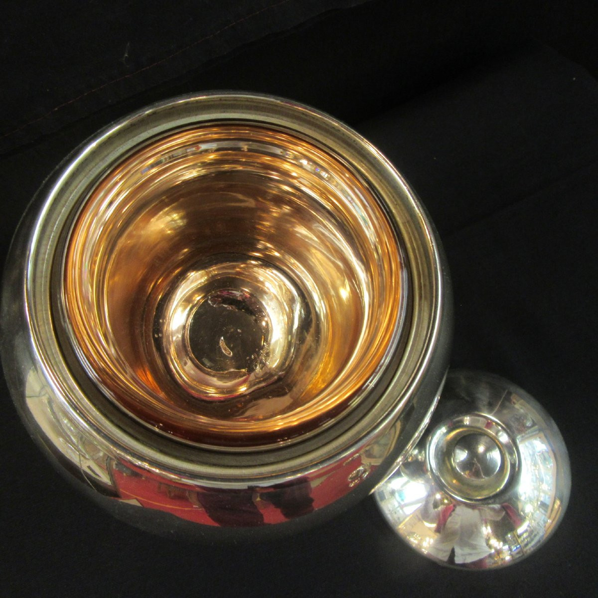 1 Champagne Bucket And 1 Ice Bucket In Silver Metal, Spoutnik Shape-photo-6