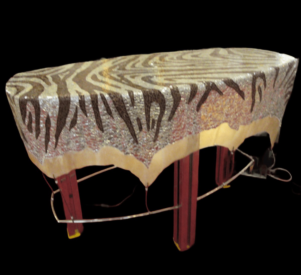 BAR ou Table haute.  Dessus en fibre de verre recouvert d'une céramique en verre miroir