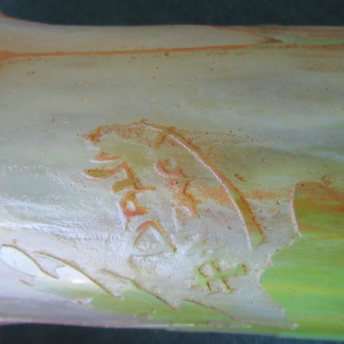 Daum Vase With A Tapered Shape And An Acid-etched Decoration Of Orange Flowers, 59cm.-photo-4