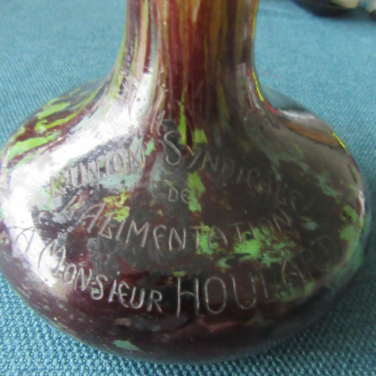 Daum Vase With A Tapered Shape And An Acid-etched Decoration Of Orange Flowers, 59cm.-photo-5