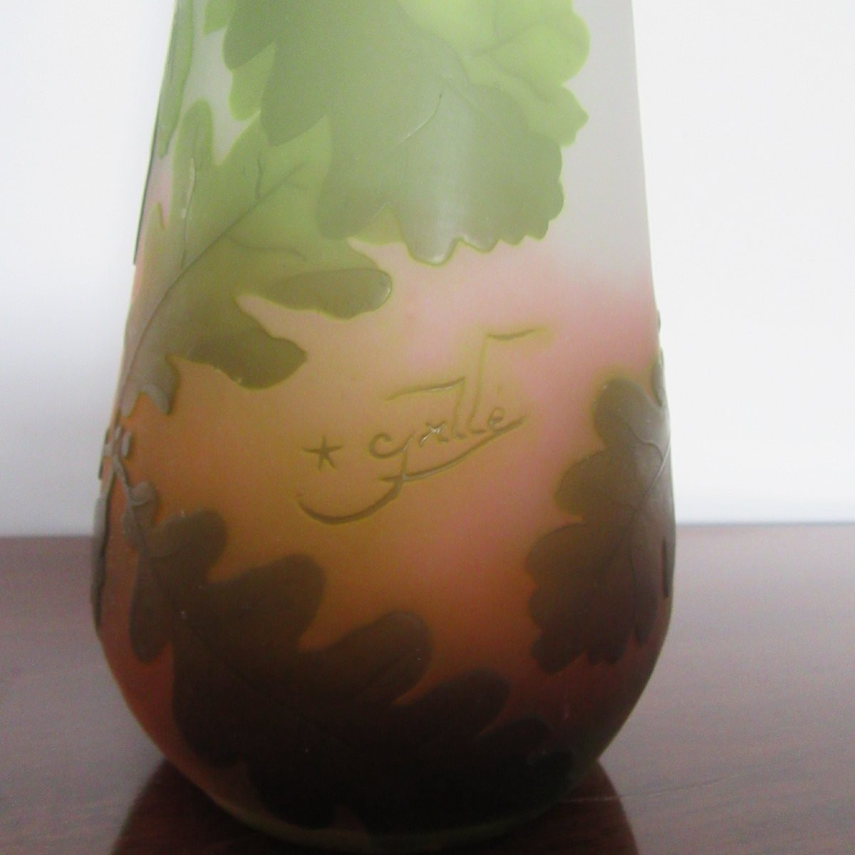 Gallé: Baluster-shaped Vase Decorated With Oak Leaves And Acorns-photo-4