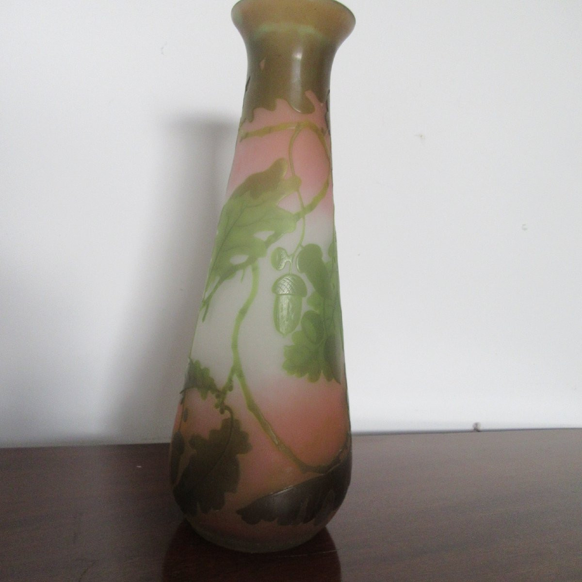 Gallé: Baluster-shaped Vase Decorated With Oak Leaves And Acorns-photo-2
