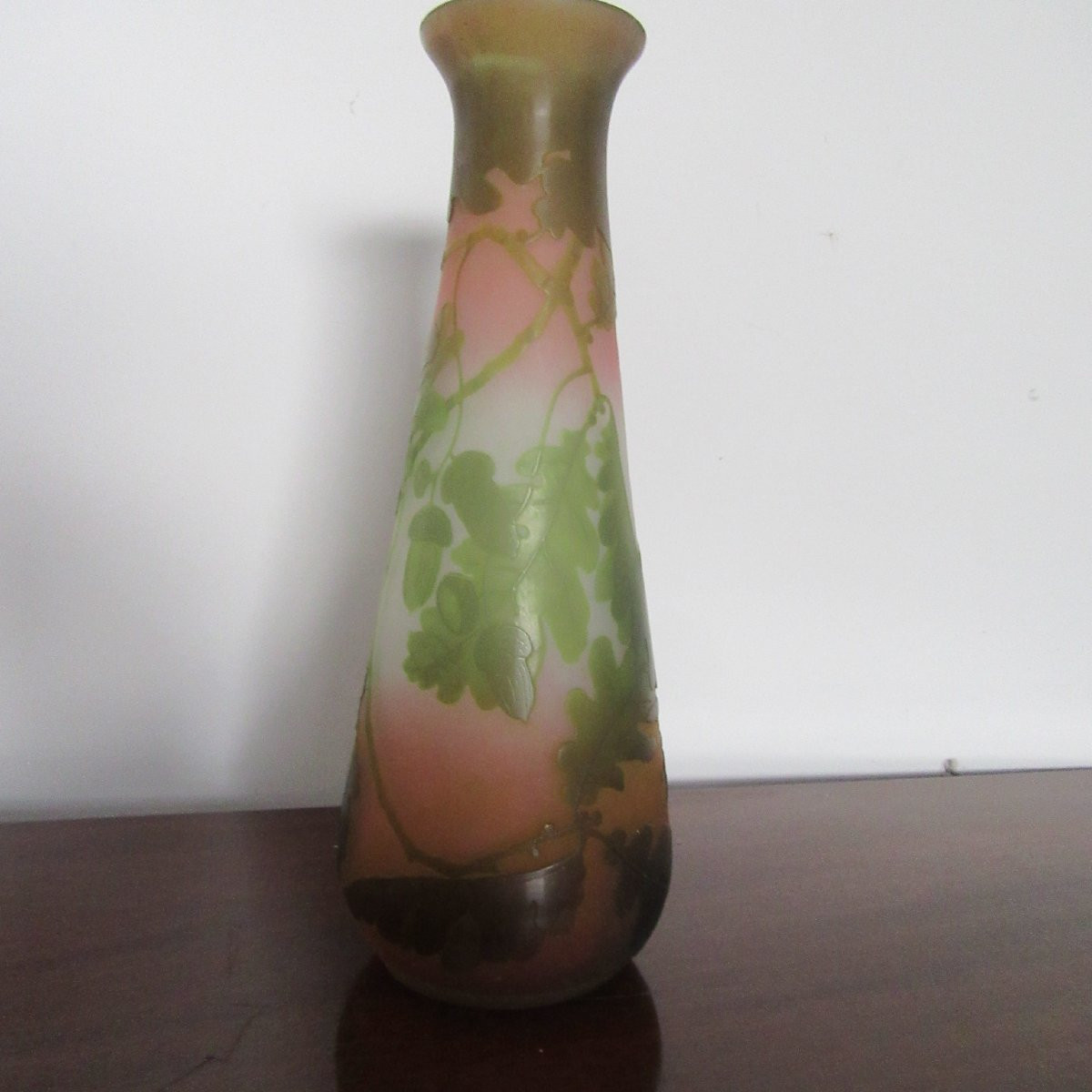 Gallé: Baluster-shaped Vase Decorated With Oak Leaves And Acorns-photo-3