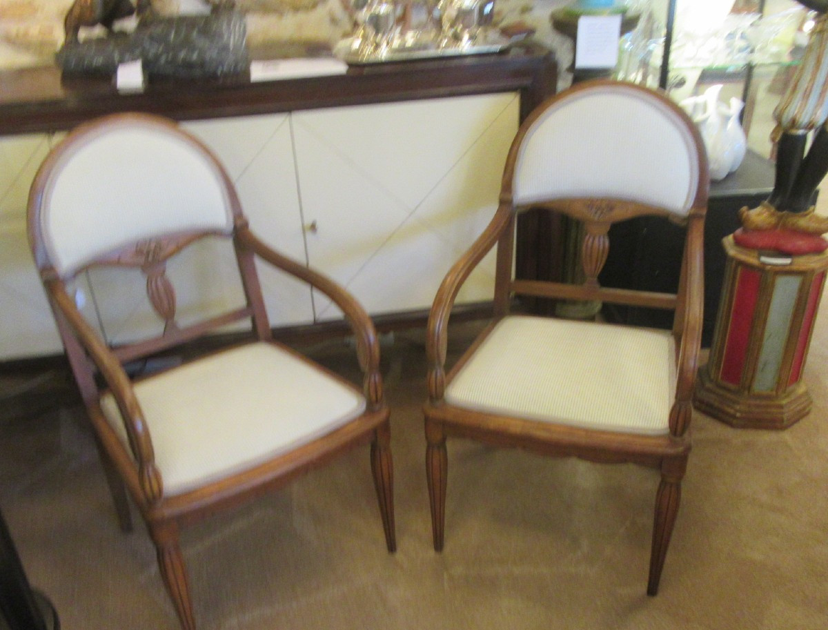 Paire FAUTEUILS art-déco en parfait état-photo-8