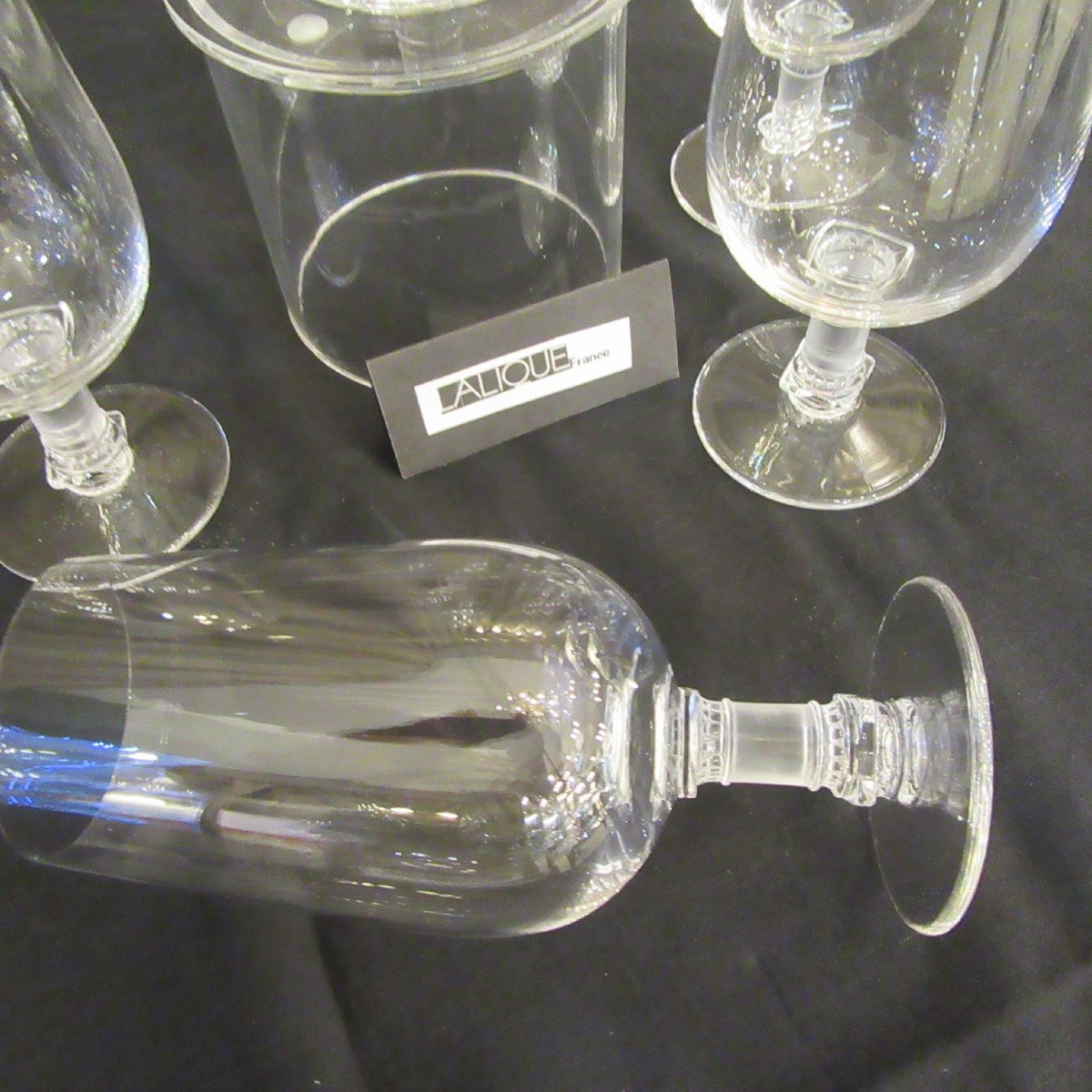 5 Lalique Water Glasses, Murat Model-photo-5