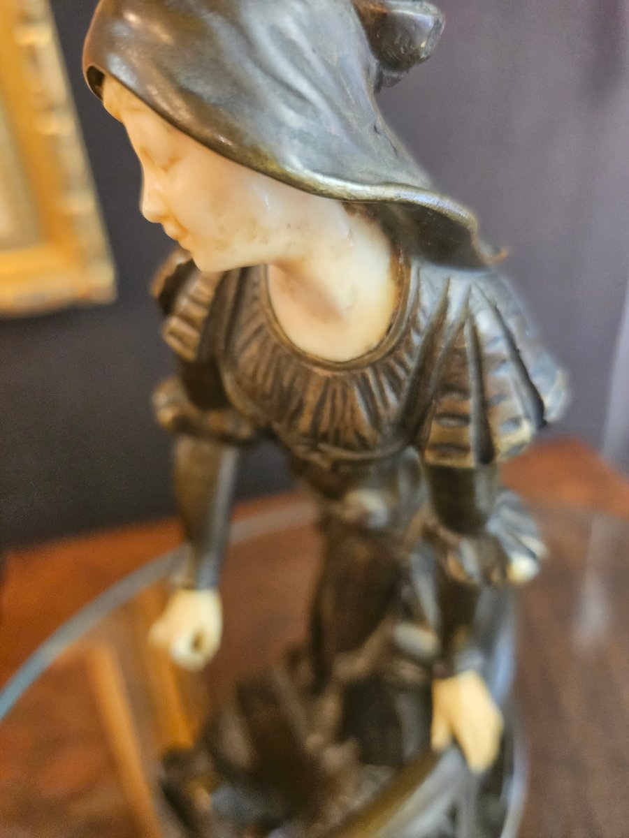 Bronze Chryelephantine By Omerth Georges Late 19th Century-photo-2