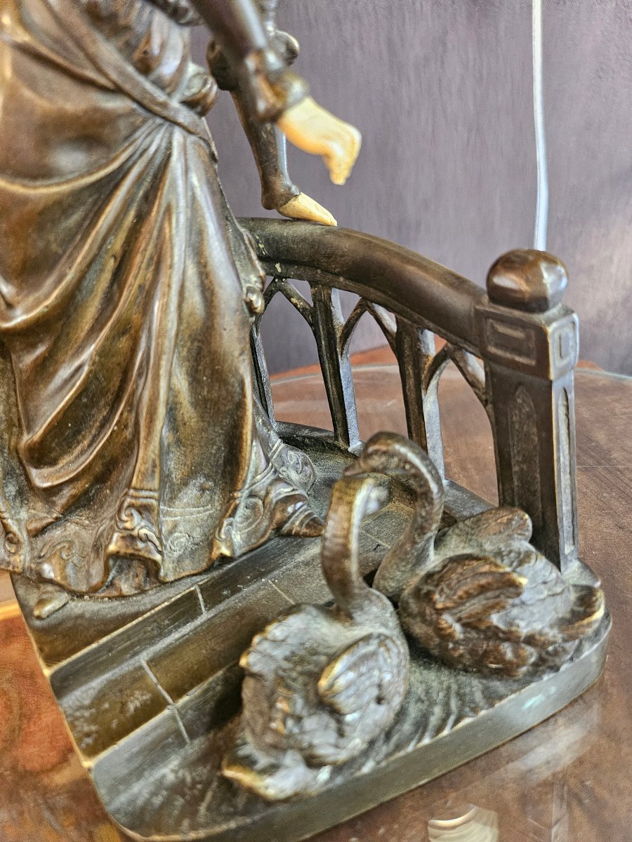 Bronze Chryelephantine By Omerth Georges Late 19th Century-photo-4