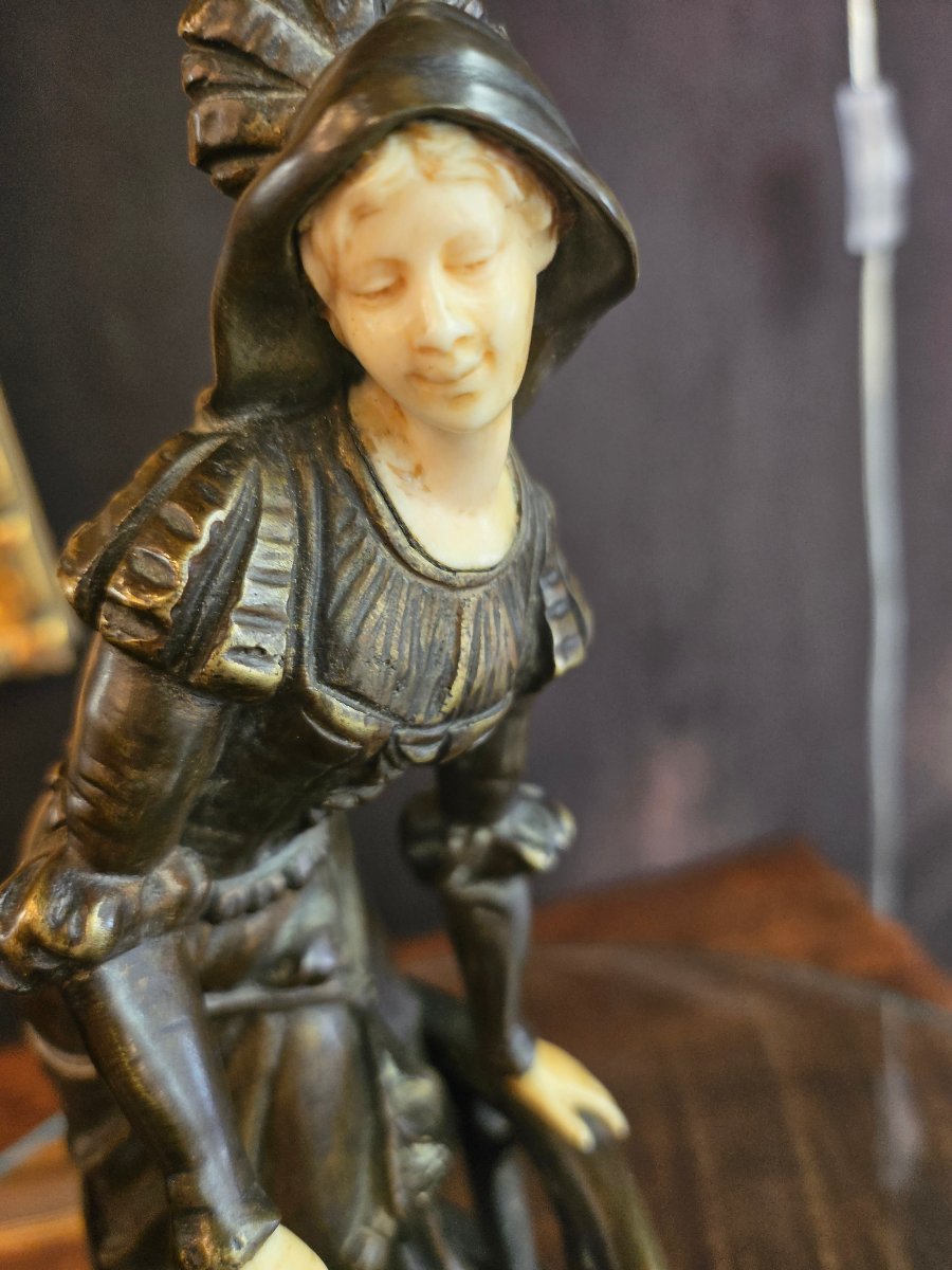 Bronze Chryelephantine By Omerth Georges Late 19th Century-photo-5