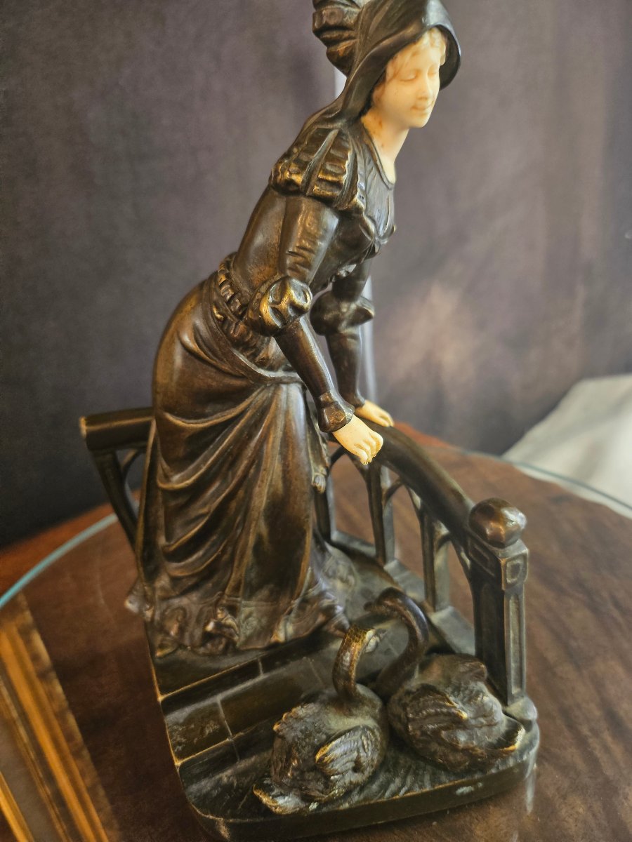 Bronze Chryelephantine By Omerth Georges Late 19th Century