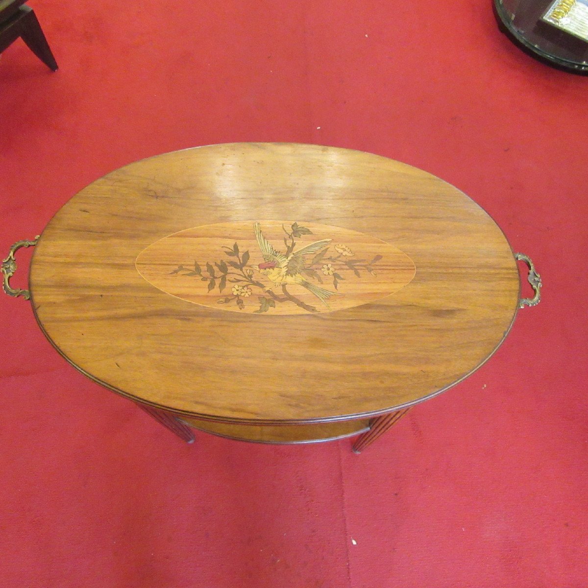 Art Deco Inlaid Side Table-photo-2