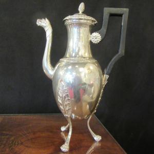 Cafetière Argent Massif Poinçon Coq 1er Tître (1798-1809)