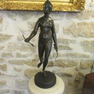 Diane Chasseresse Bronze d'après Jean-Antoine HOUDON