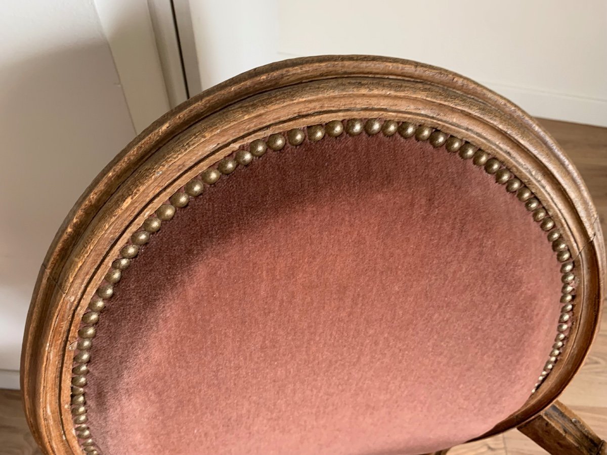  Paire De Fauteuils Cabriolet louis XVI.l’un estampillé Adrien pierre Dupain-photo-3