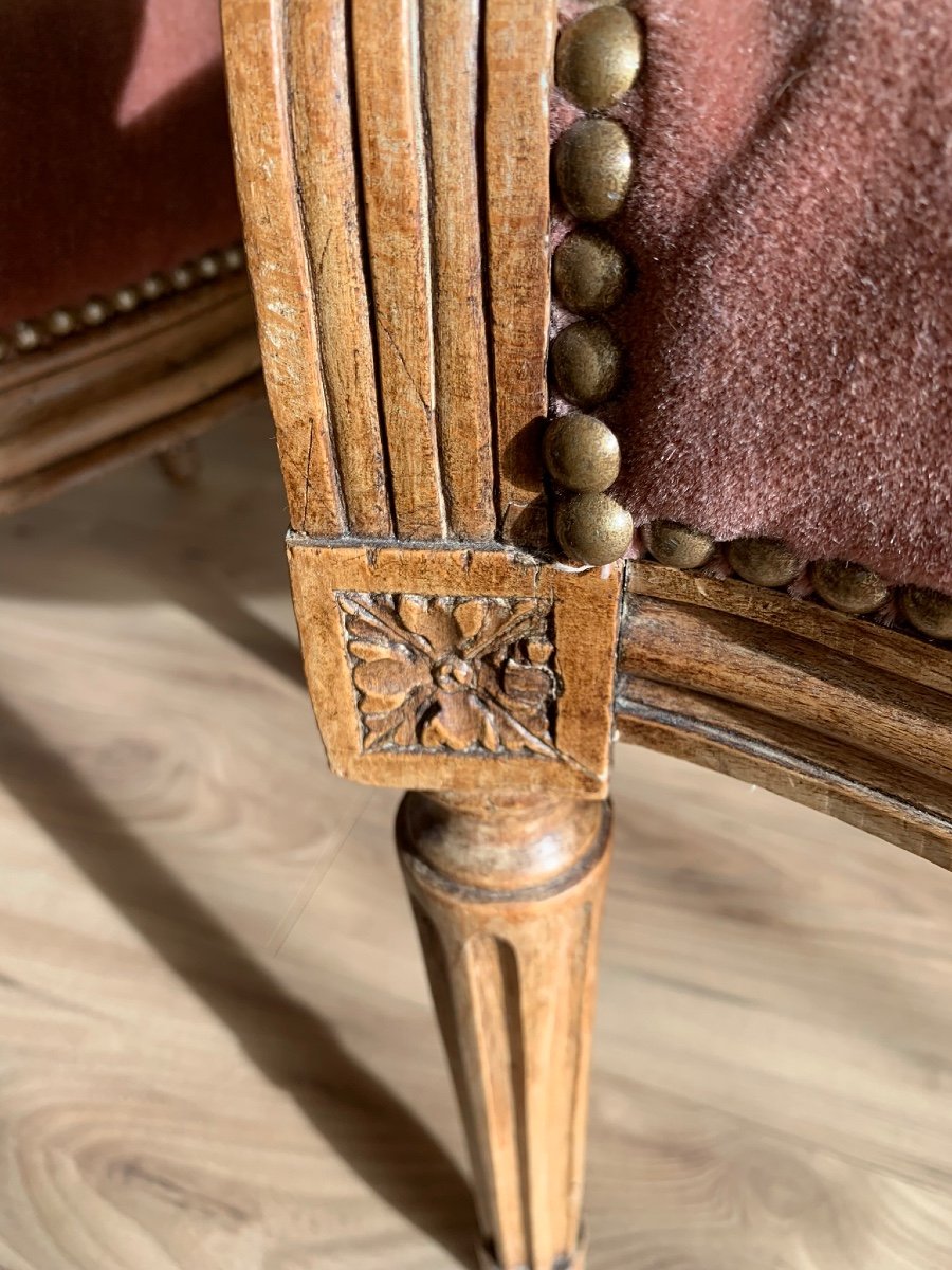  Paire De Fauteuils Cabriolet louis XVI.l’un estampillé Adrien pierre Dupain-photo-4