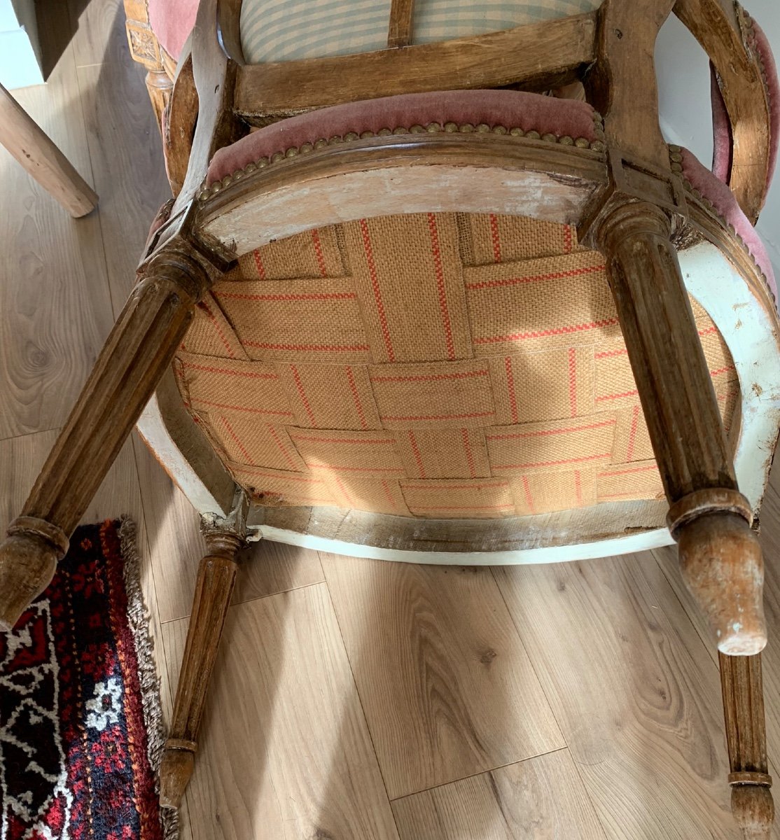 Paire De Fauteuils Cabriolet louis XVI.l’un estampillé Adrien pierre Dupain-photo-1