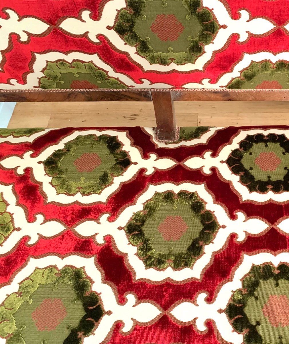  Sofa From The Restoration Period. F. Borghy Silk Velvet Cover For Pierre Frey-photo-1