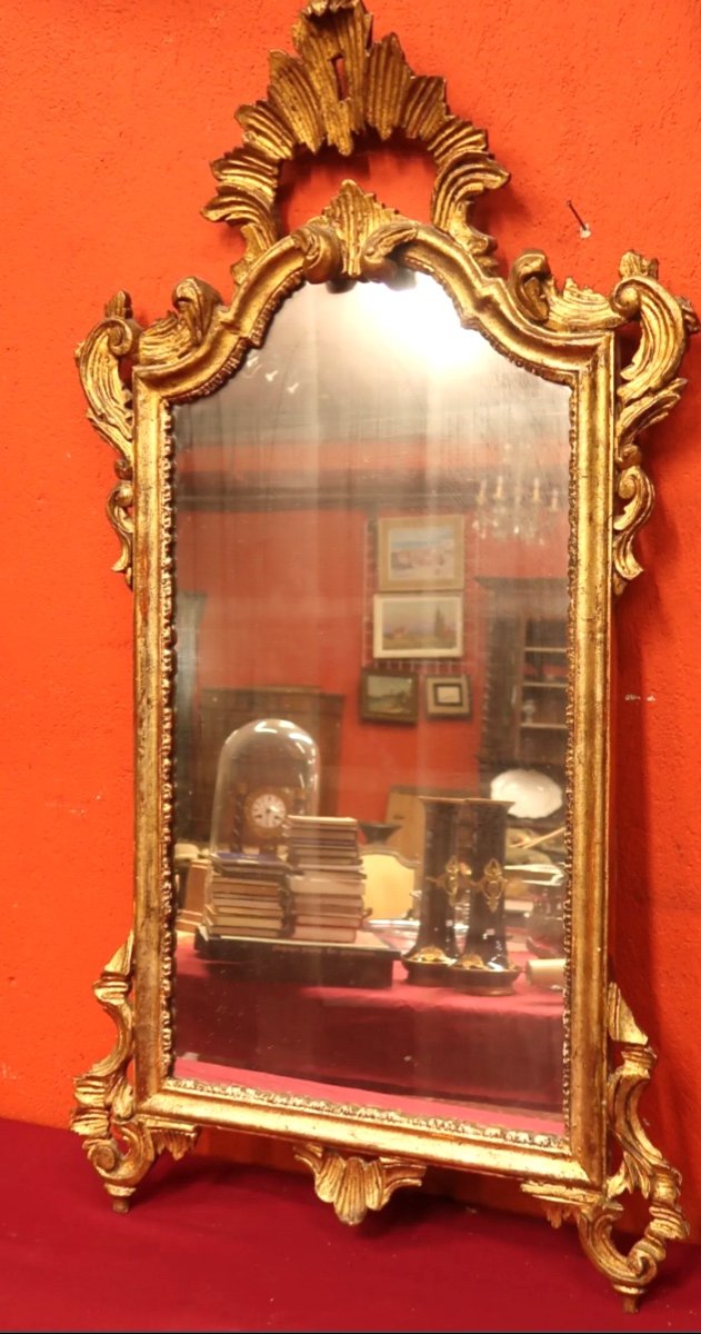 Baroque Style Golden Wood Mirror-photo-2