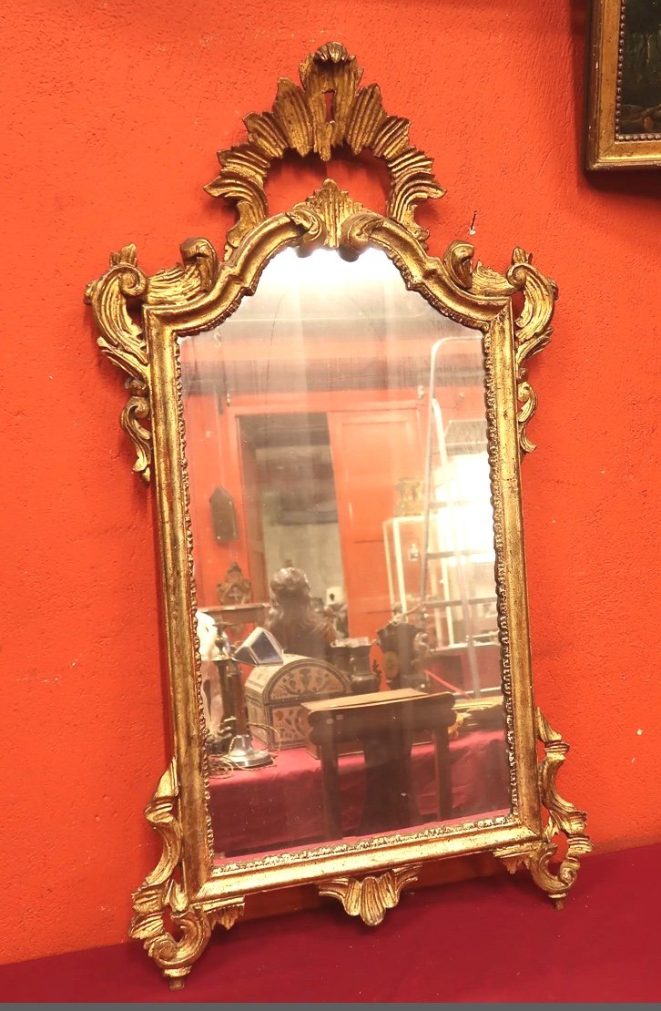 Baroque Style Golden Wood Mirror