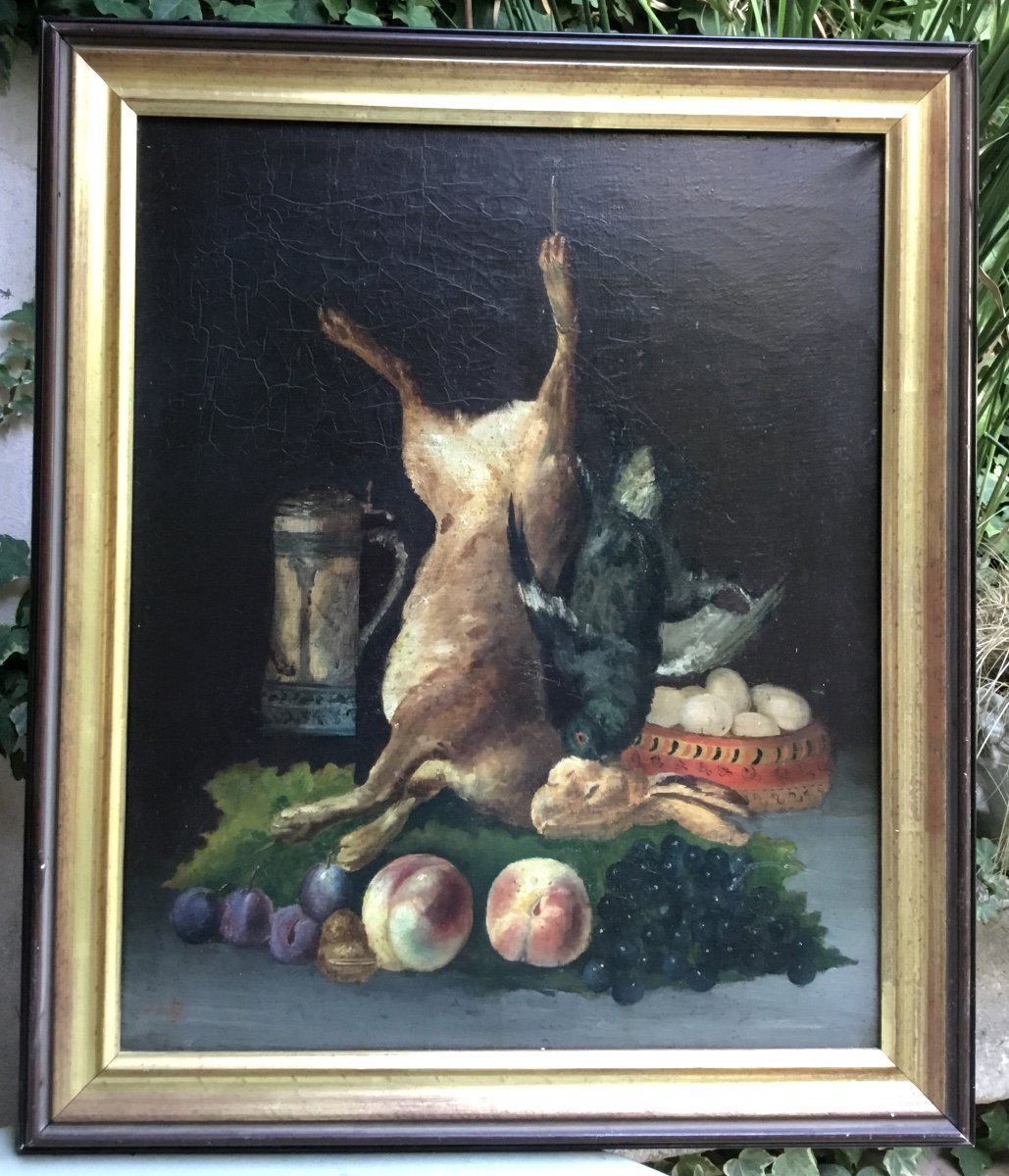 école Française.nature Morte Huile Sur Toile