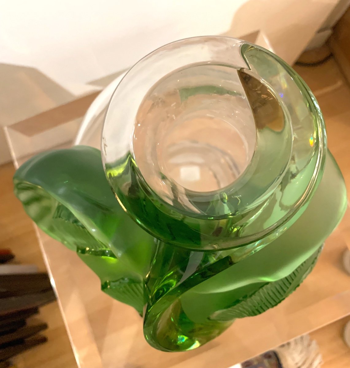 Lalique. Tanega Crystal Vase Created By Marie-claude Lalique In 1985-photo-4