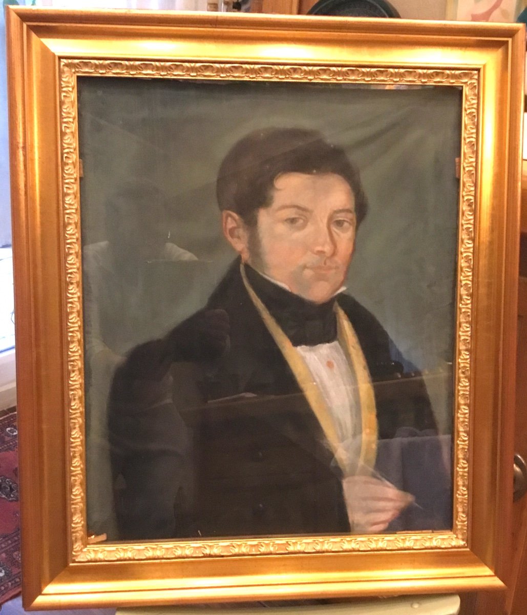 19th Century French School.portrait Of Notable.pastel
